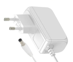 Zasilacz wtyczkowy 12V/1.5A/18W, biały, adapter wertykalny, gniazdo AC:CEE7/16. wtyk DC:2.1/5.5(+)