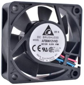 DELTA Wentylator osiowy 60x60x20mm, 12Vdc, 5400RPM, 49,34m3/h, 41dBA, łożysko kulkowe