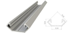 Narożny profil ALU anoda srebrny 1000mm CORNER anoda silver
