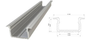 Wpuszczany profil ALU anoda srebrny 9x16mm 2010mm GROOVE silver anodized