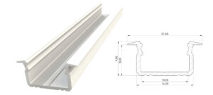 Wpuszczany profil ALU biały lakier 9x16mm 1000mm GROOVE white lacquer