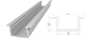 Wpuszczany profil ALU surowy 9x16mm 2010mm GROOVE raw alu